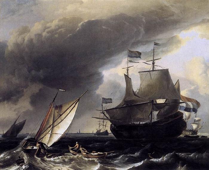 Ludolf Bakhuizen Dutch Vessels on the Sea at Amsterdam